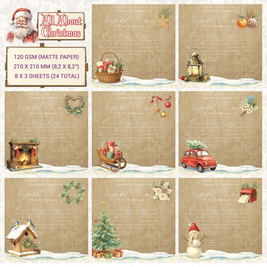 Creatief Art - "Vintage Parchment" - Collage Paper - All About Christmas