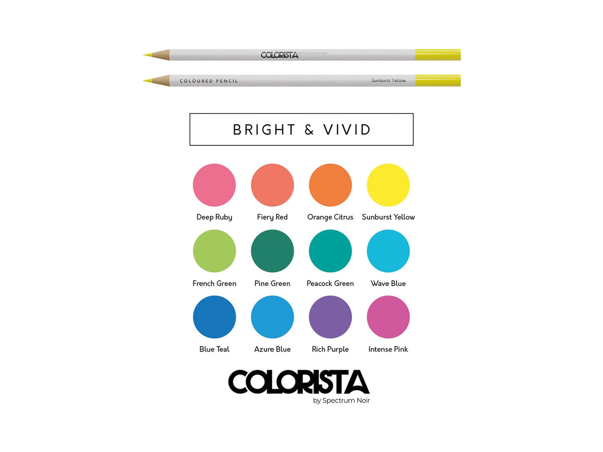 Crafter's Companion Colorista Bright and Vivid 12 Piece Colored Pencils