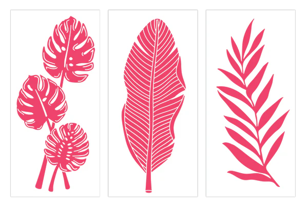 Flamazing Flamingos 2D Embossing Folders 2.75" x 5.75" 3 piece - Foliage Trio