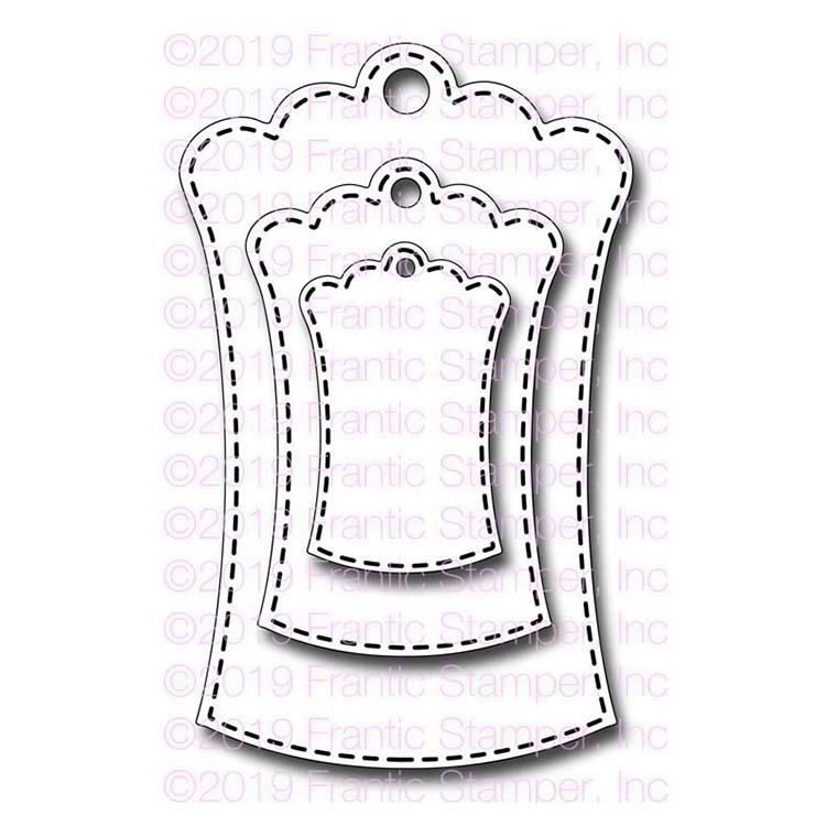 Frantic Stamper Precision Die - Hourglass Scalloped Tags