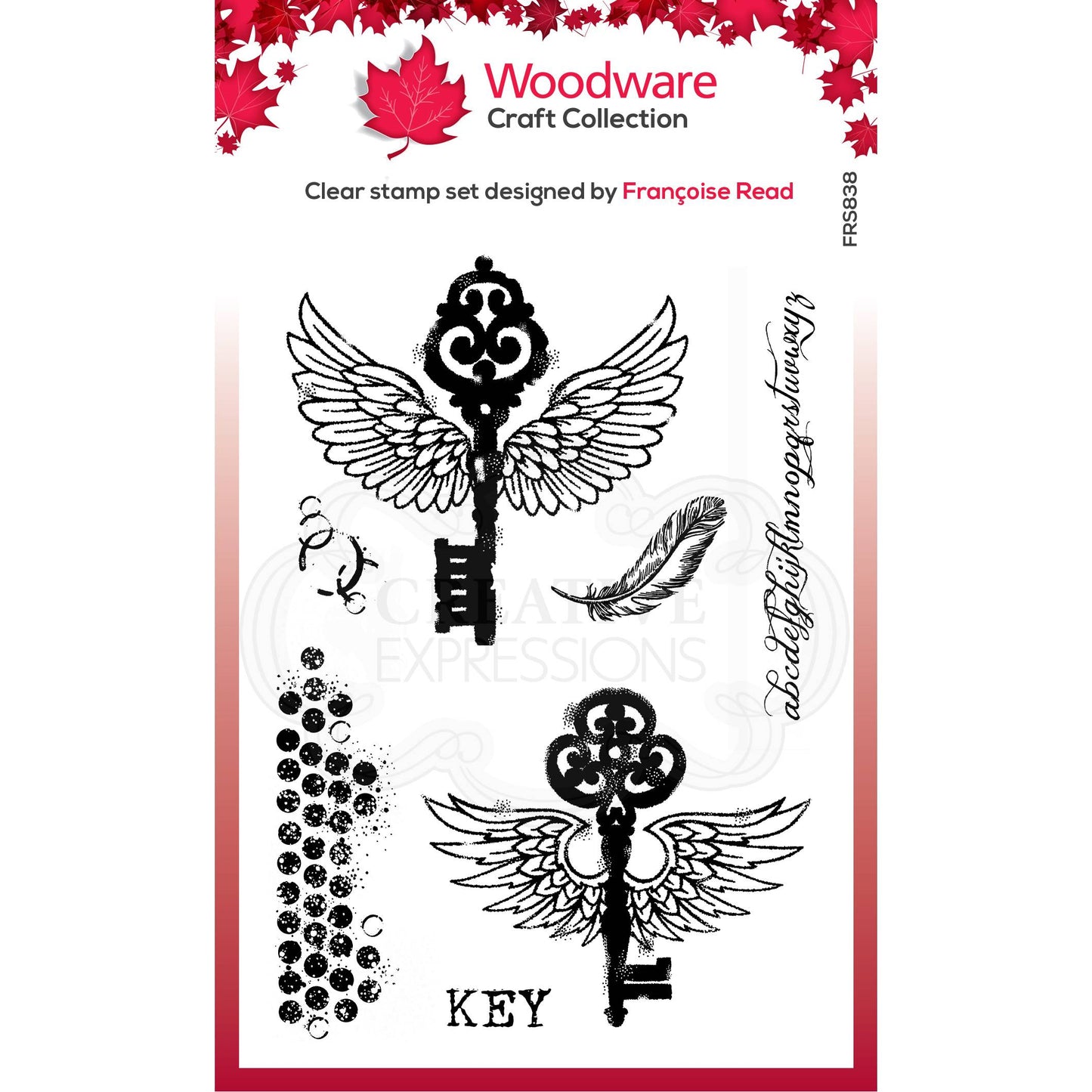 Woodware Clear Singles Flying Keys 4 in x 6 in Stamp