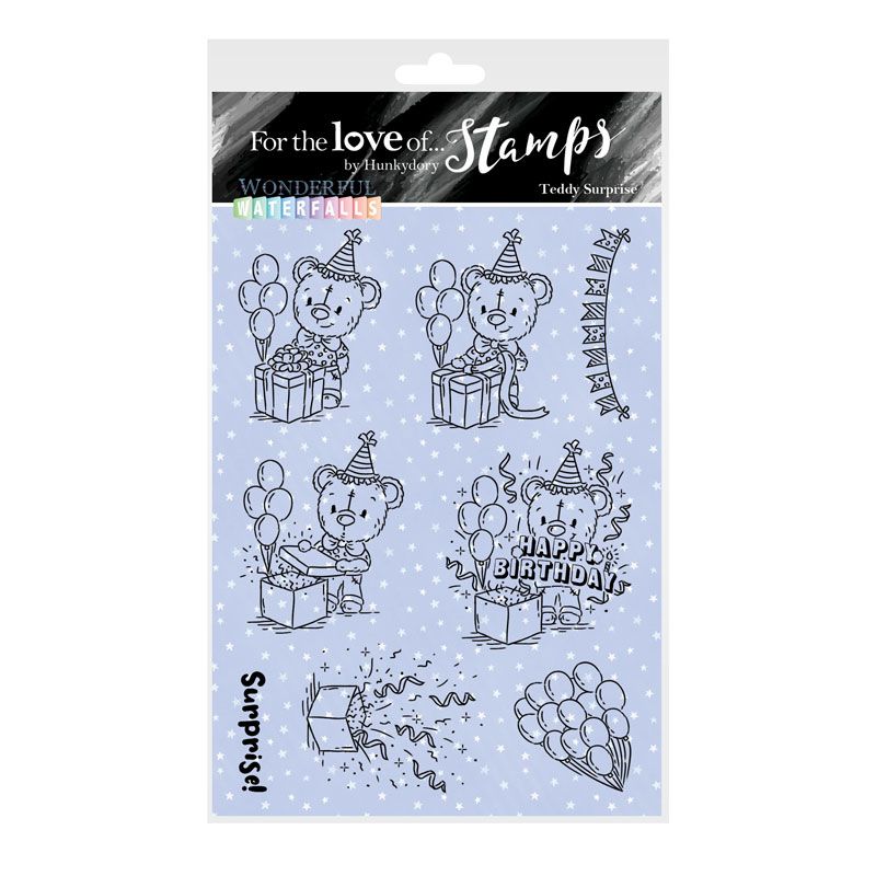 For the Love of Stamps - Teddy Surprise A6 Stamp Set