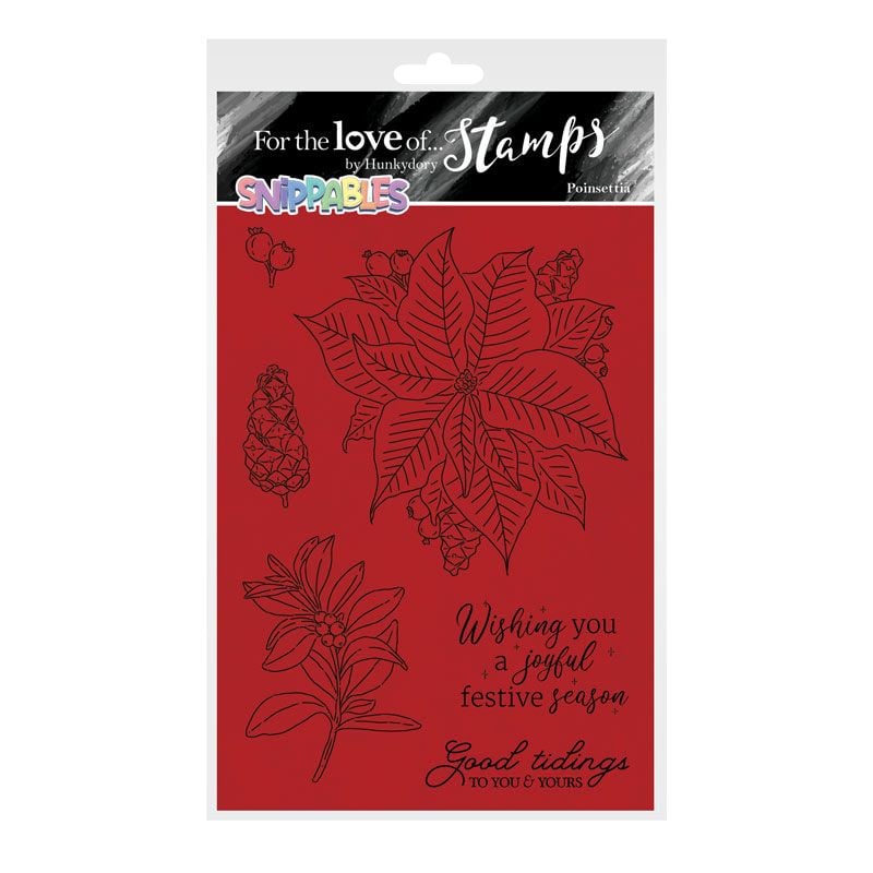 For the Love of Stamps - Snippables Christmas Cheer - Poinsettia
