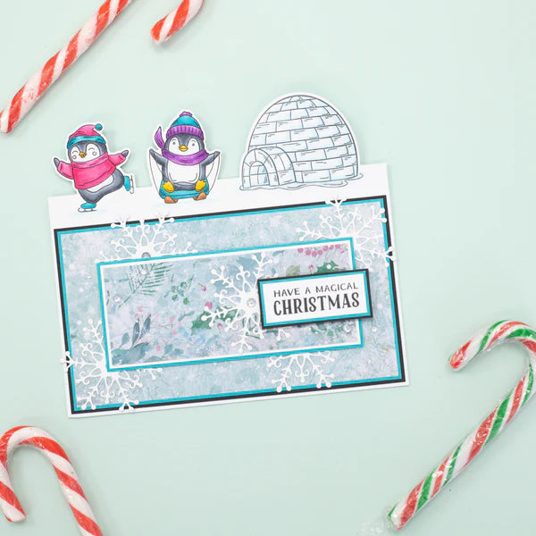 Crafters Companion Stamp and Die - Festive Penguins