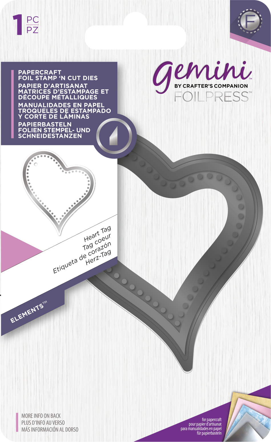 Gemini FoilPress - Stamp & Cut Die - Heart Tag