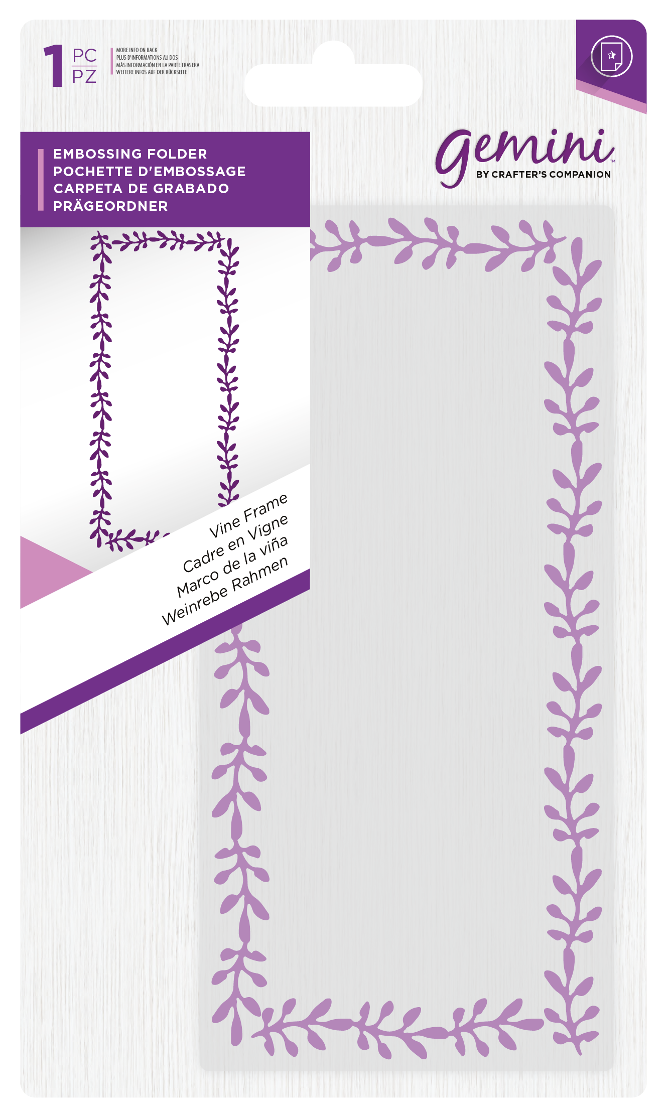 Mini Embossing Folder - 5.75" x 2.75" - Vine Frame