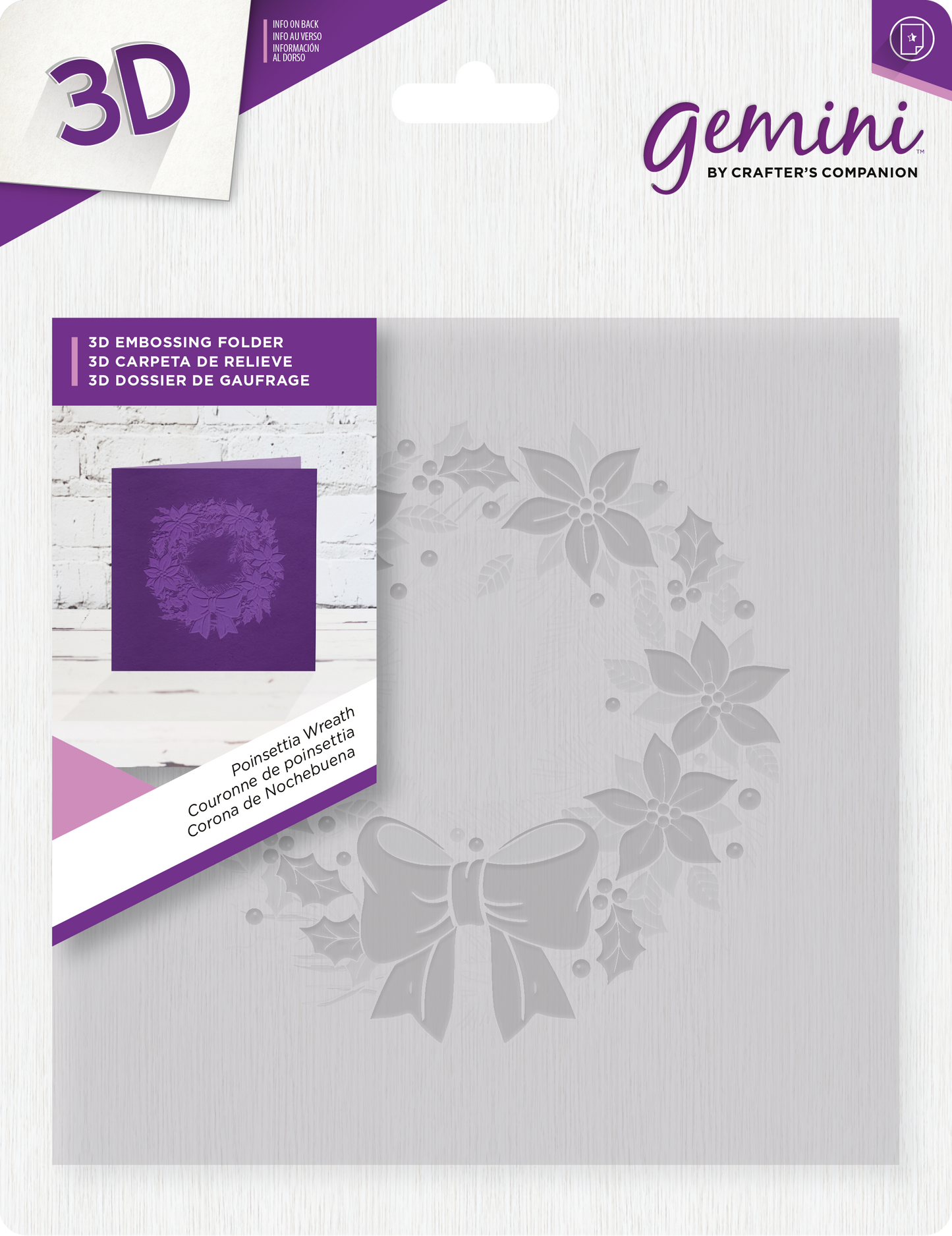 3D Embossing Folder - 6x6" - Poinsettia Wreath