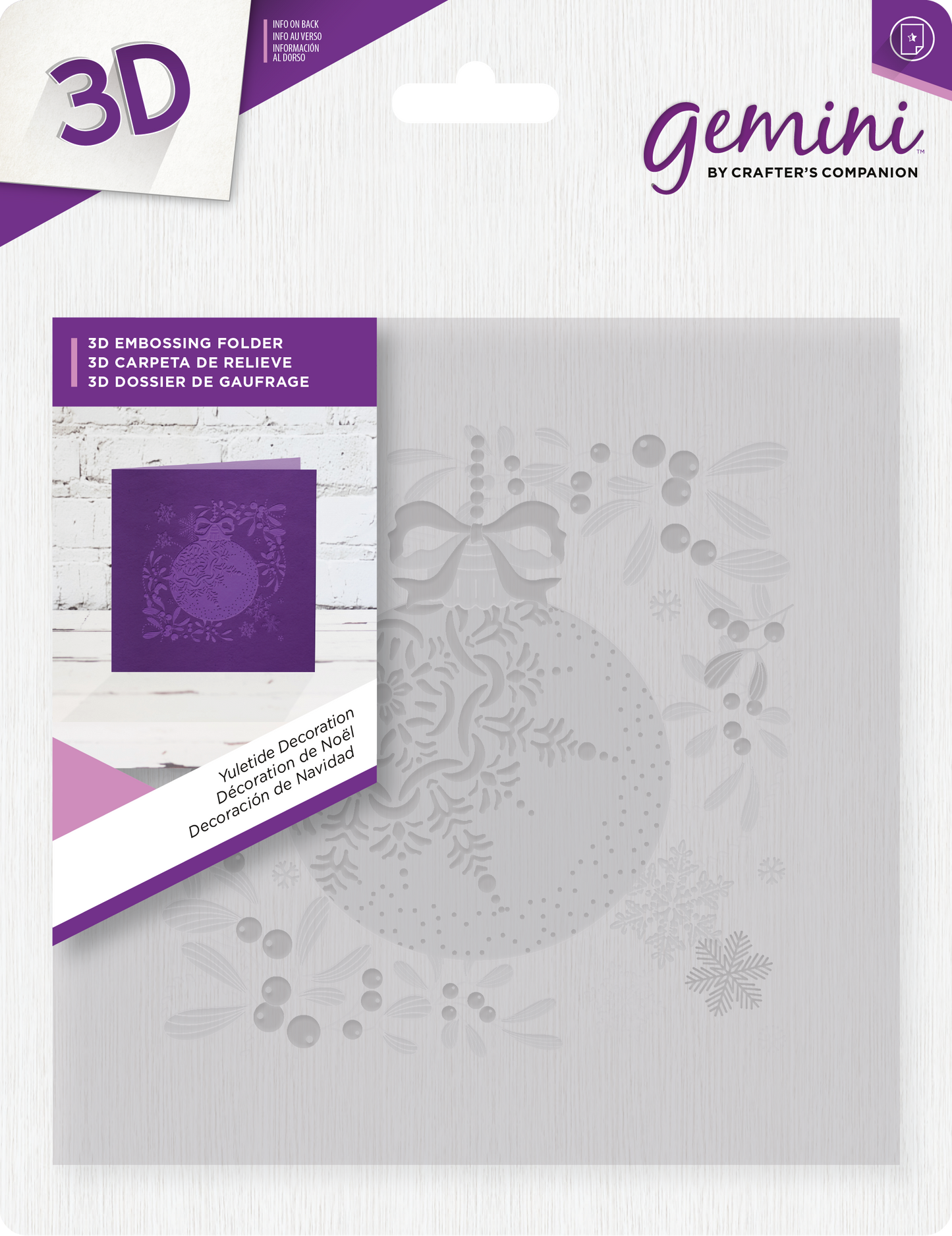 Gemini 6"x6" 3D Embossing Folder - Yuletide Decoration