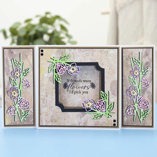 Gemini Scattered Corners & Borders Die - Floral Meadow