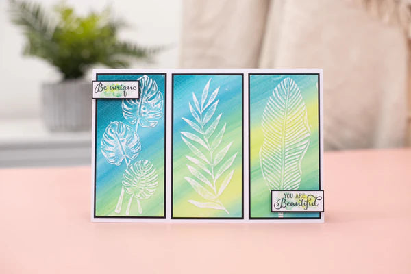 Flamazing Flamingos 2D Embossing Folders 2.75" x 5.75" 3 piece - Foliage Trio