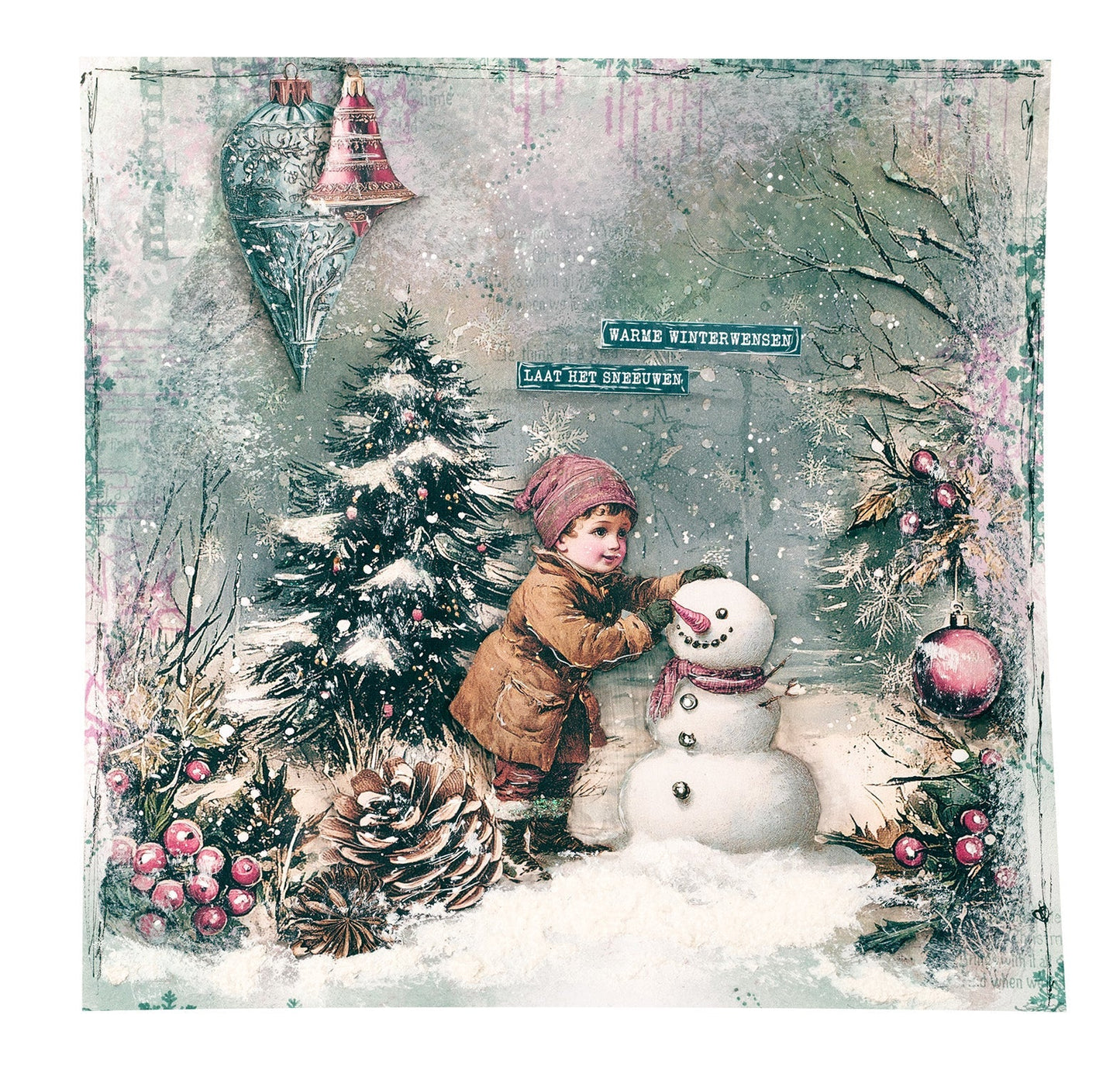 JMA Collage Paper Pad Backgrounds & Elements Christmas Blush 36 Sheets
