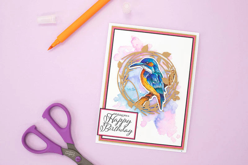 Natures Garden - Kingfisher - Luxury Linen Cardstock - A4