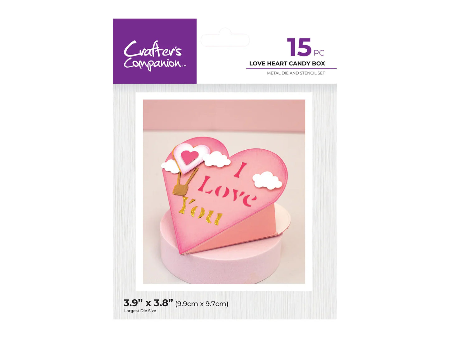 Crafter’s Companion Metal Die & Stencil - Love Heart Candy Box