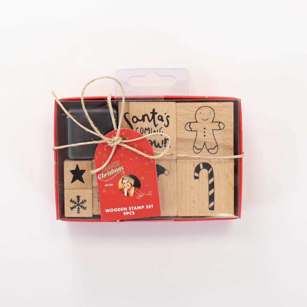 Make Christmas with Sara Wooden Stamp Set -9 PC