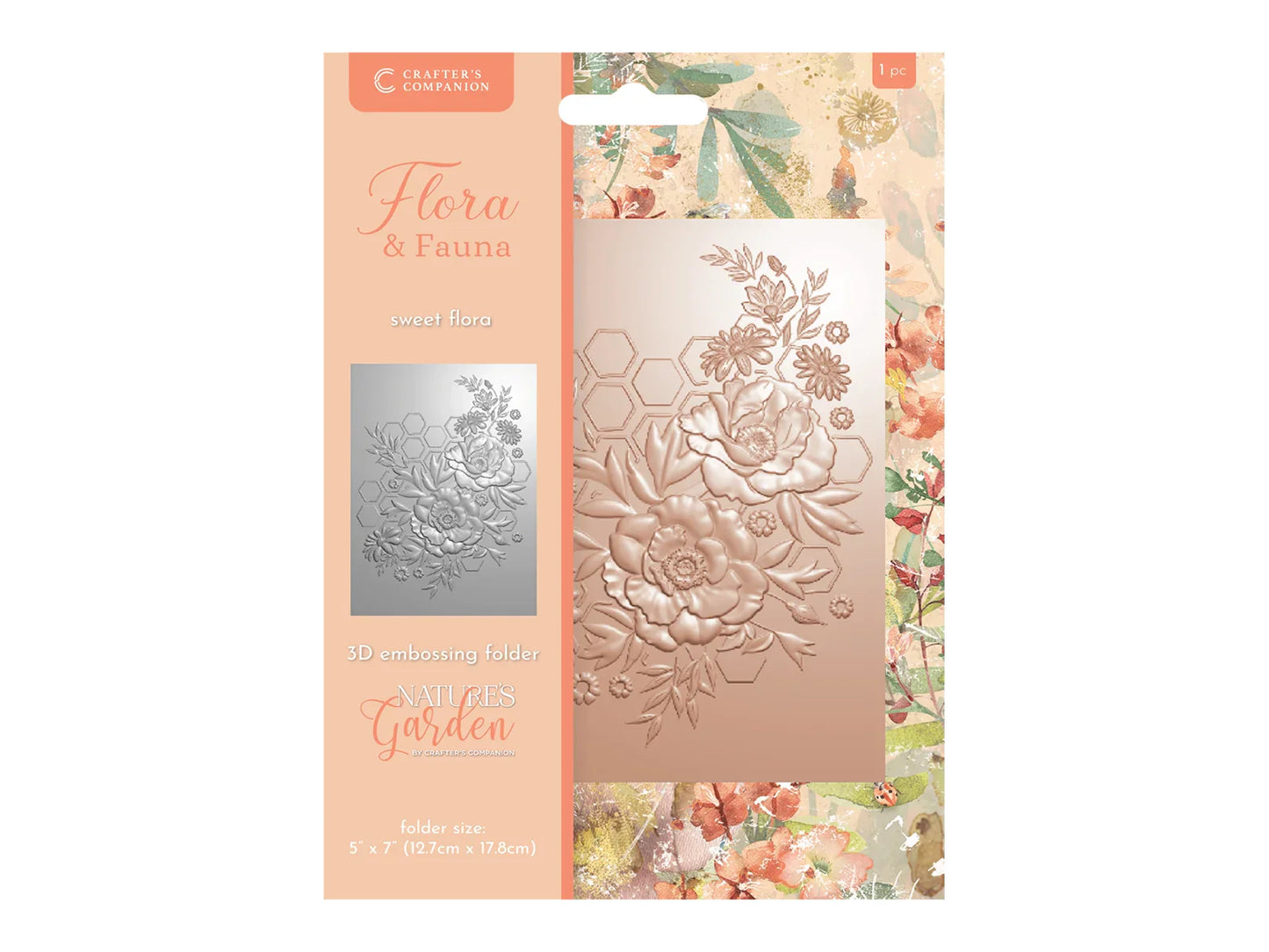 Nature's Garden Flora & Fauna 3D 5"x7" Embossing Folder - Sweet Flora