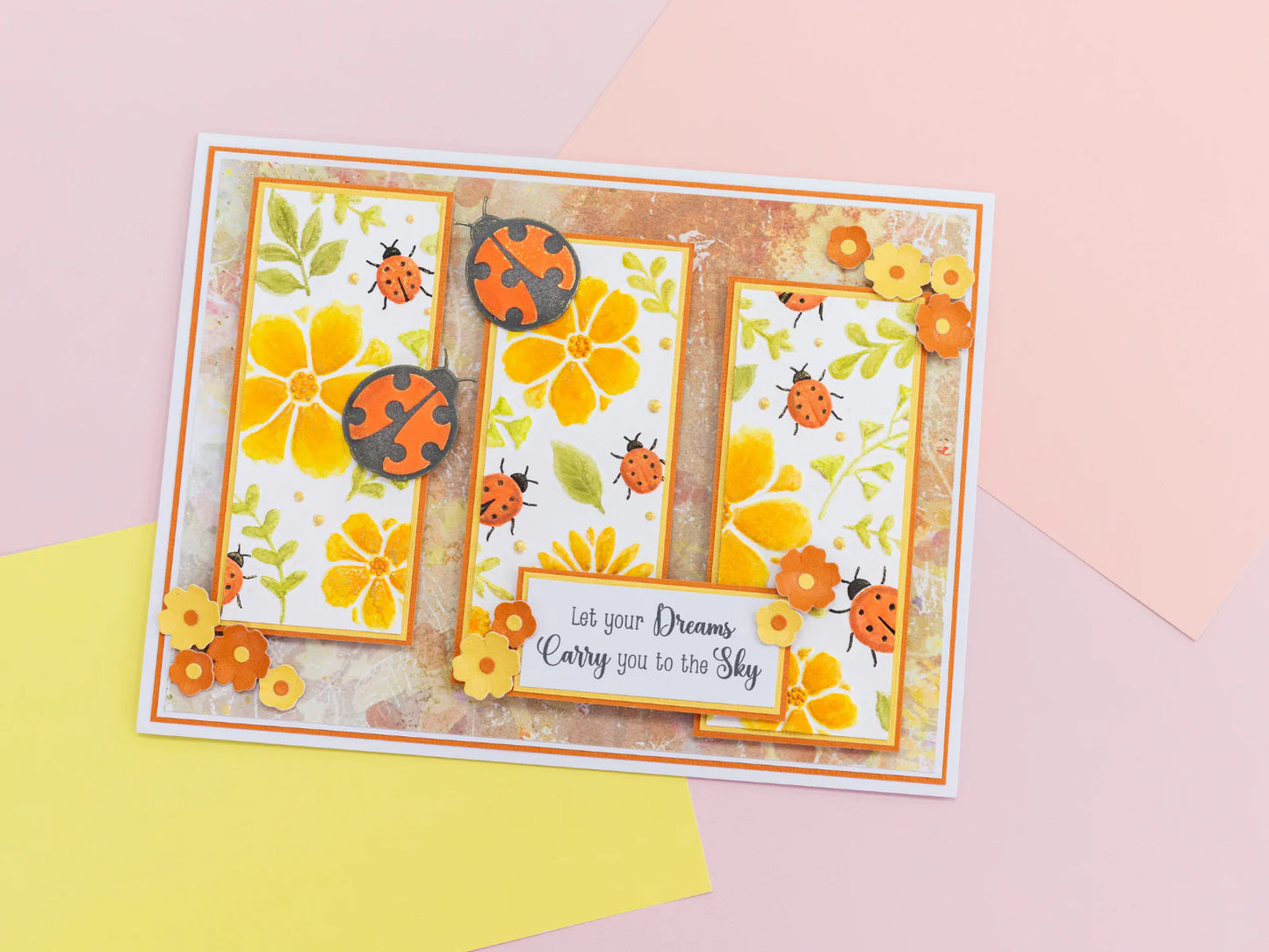 Nature's Garden Flora & Fauna 3D 5.5"x5.5" Embossing Folder - Ladybug Love