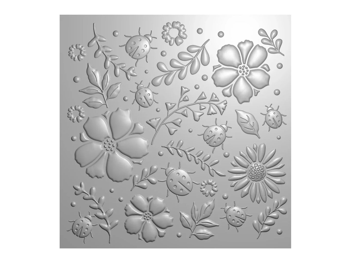 Nature's Garden Flora & Fauna 3D 5.5"x5.5" Embossing Folder - Ladybug Love