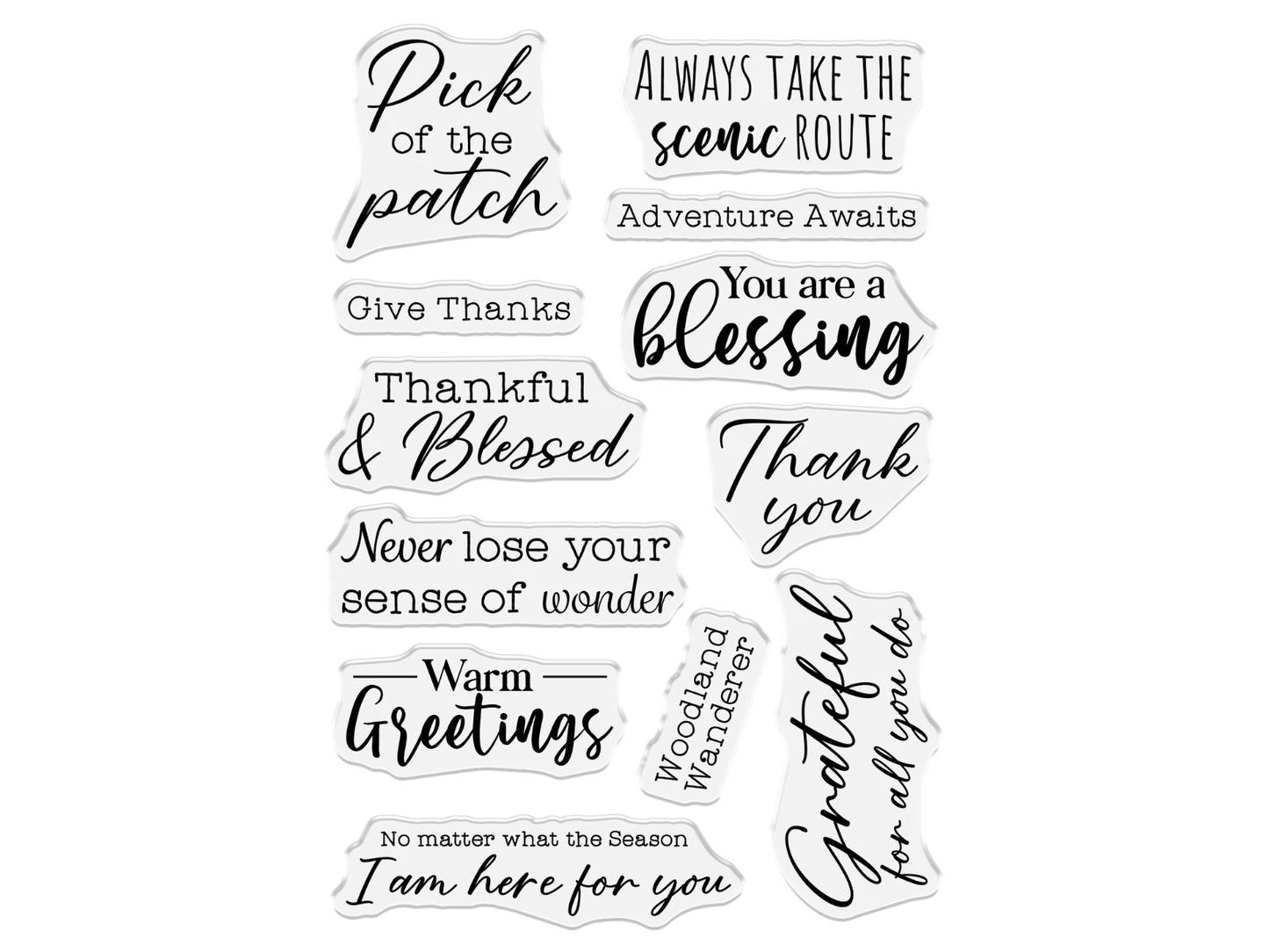 Nature's Garden - Thankful & Blessed Photopolymer Stamp - Be Grateful