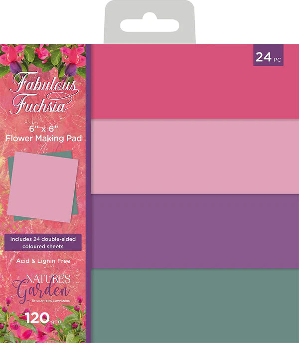 Nature's Garden Fabulous Fuchsia 6" x 6” Flower Making Pad