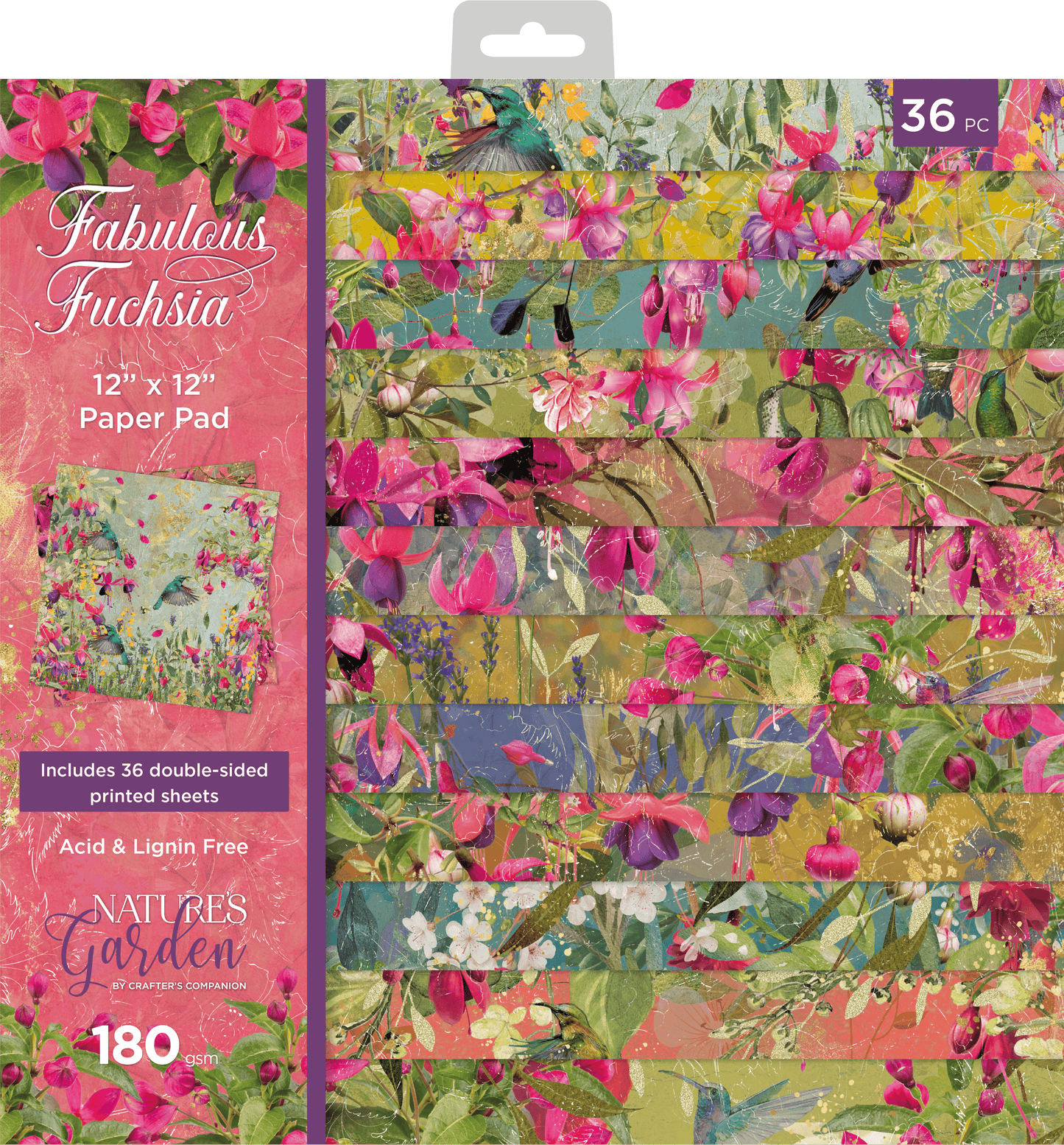 Nature's Garden - Fabulous Fuchsia - 12" x 12" Paper Pad