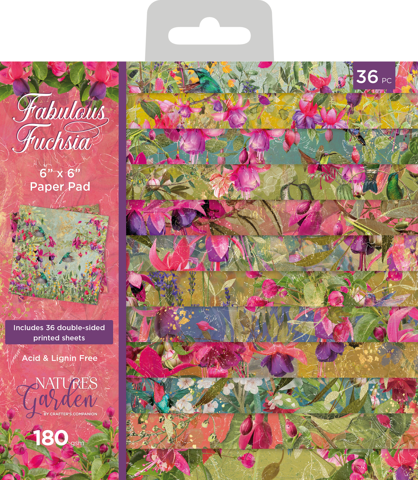 Nature's Garden - Fabulous Fuchsia - 6" x 6” Paper Pad