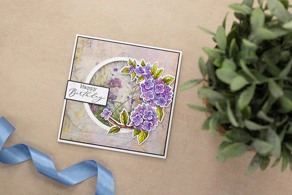 Nature's Garden - Hydrangea - Clear Acrylic Stamps - Charming Sentiments