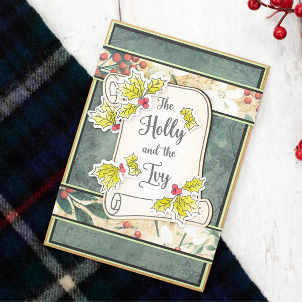 Nature’s Garden - Stamp and Die - Scroll With Holly