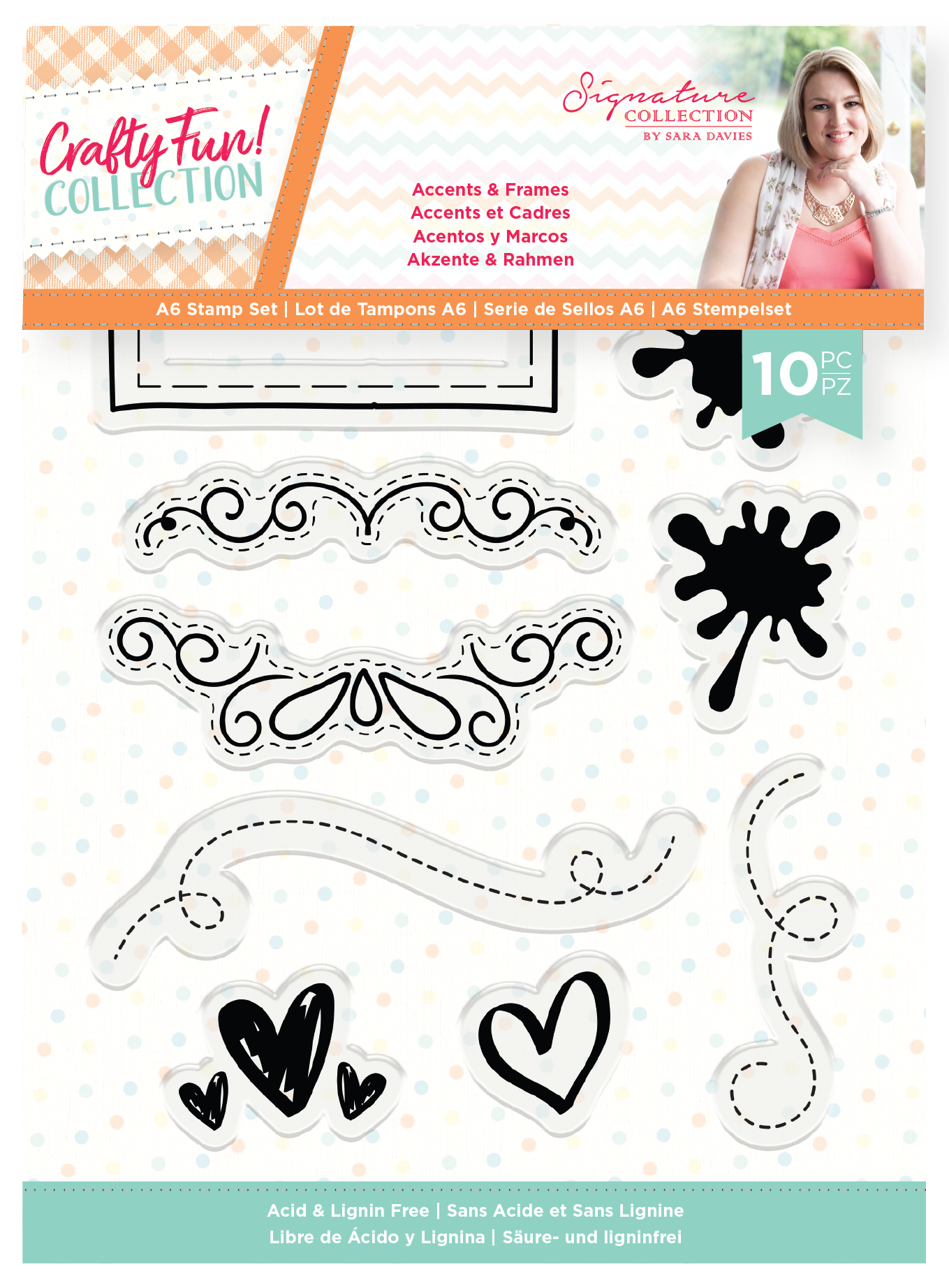 Crafty Fun - A6 Acrylic Stamp - Accents & Frames