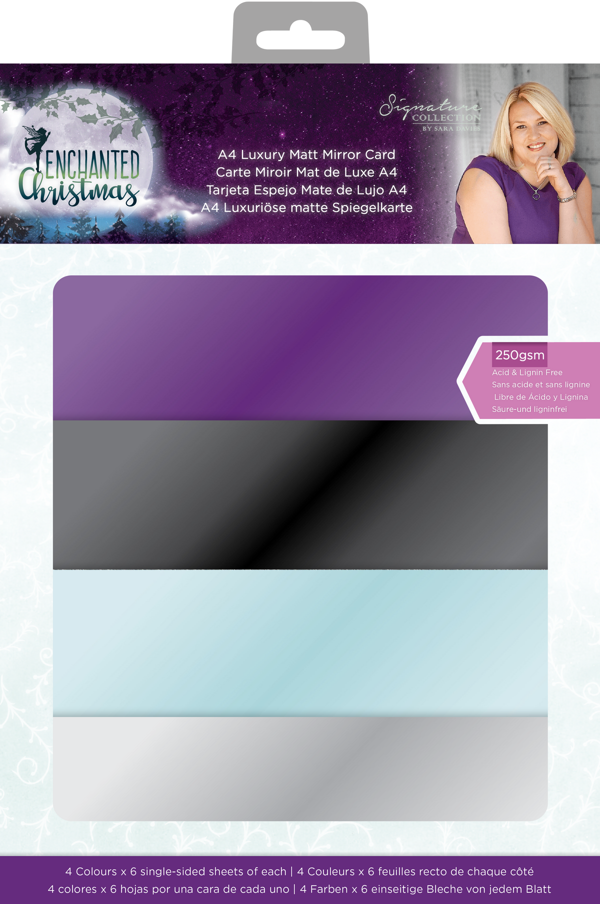 Sara Signature Enchanted Christmas A4 Luxury Matt Mirror Card