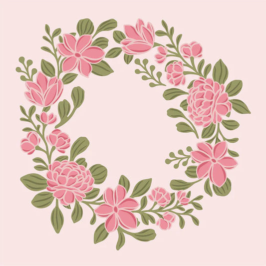 Sara Signature Floral Elegance 5" x 5" Layering Stencil Set - Floral Wreath