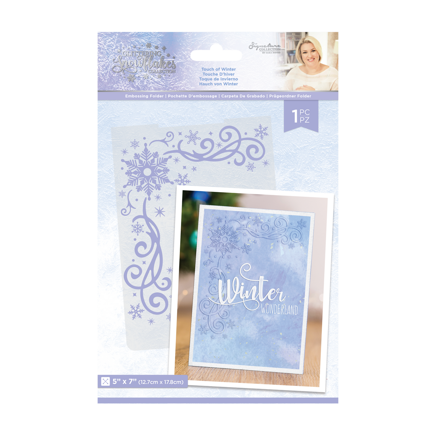 Sara Signature - Glittering Snowflakes - Touch of Winter Embossing Folder
