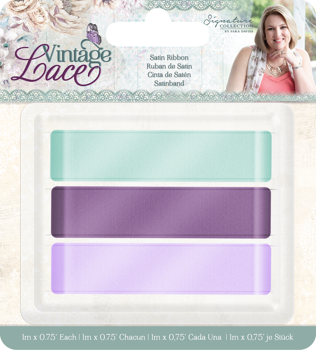 CC - Vintage Lace - Satin Ribbon 0.75" (3pk)