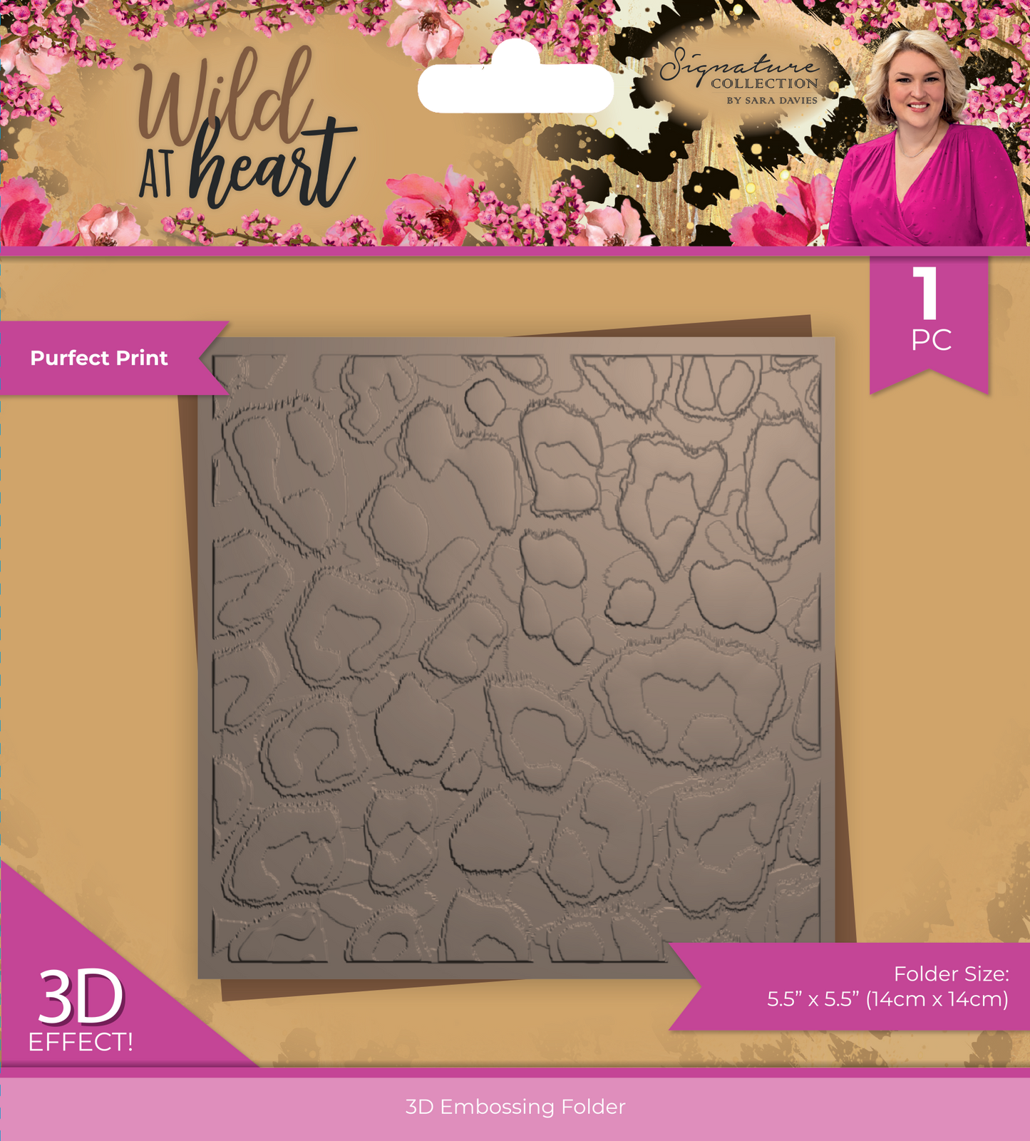 Signature Collection - Wild at Heart - 5.5" x 5.5" 3D Embossing Folder - Purfect Print