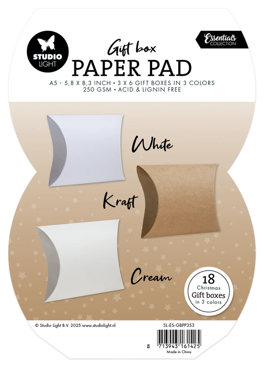 SL Giftbox Paper Pad Pillow Box Essentials 18 Sheets