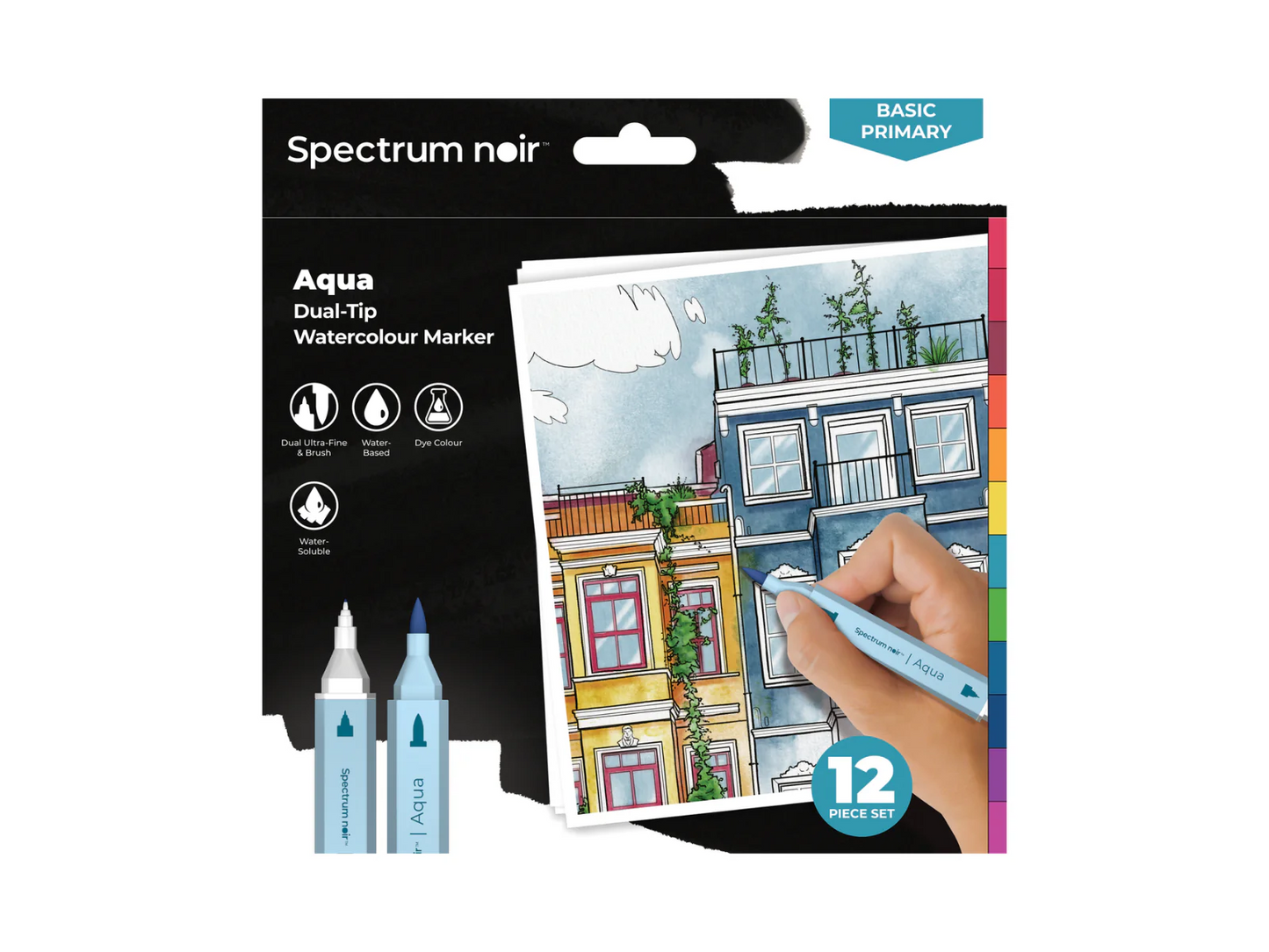 Spectrum Noir-Aqua 12pc-Basic Primary