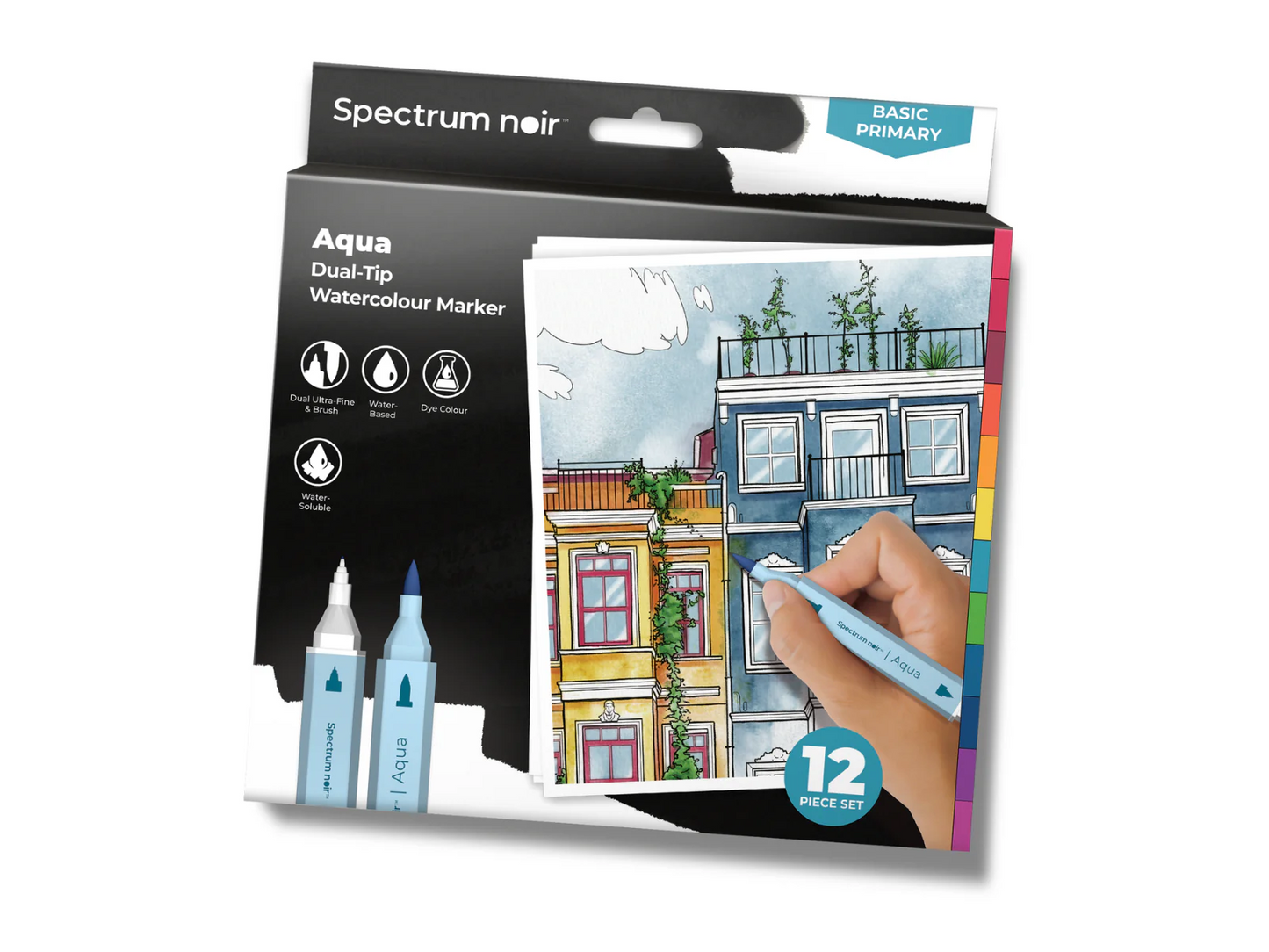 Spectrum Noir-Aqua 12pc-Basic Primary