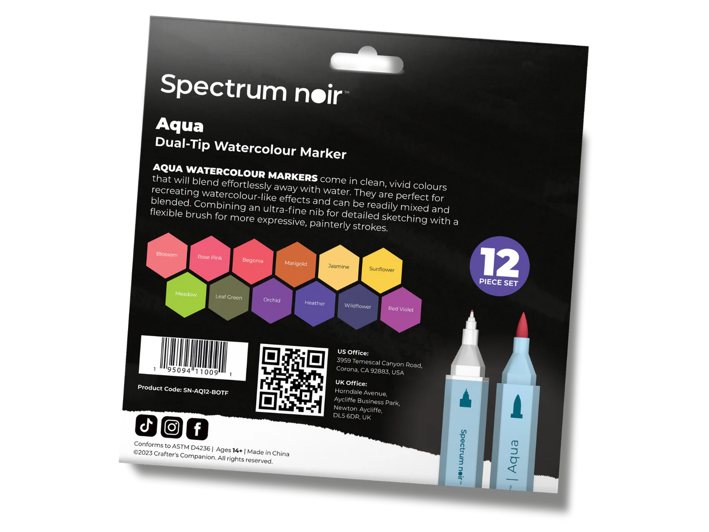 Spectrum Noir-Aqua 12pc-Botanic Floral