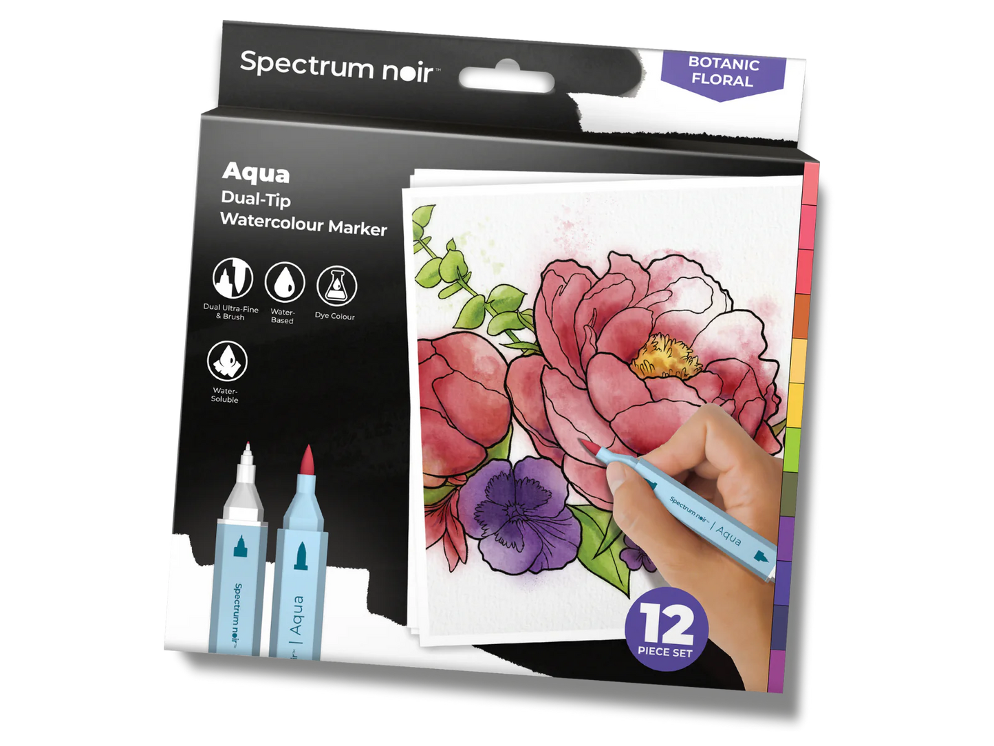 Spectrum Noir-Aqua 12pc-Botanic Floral