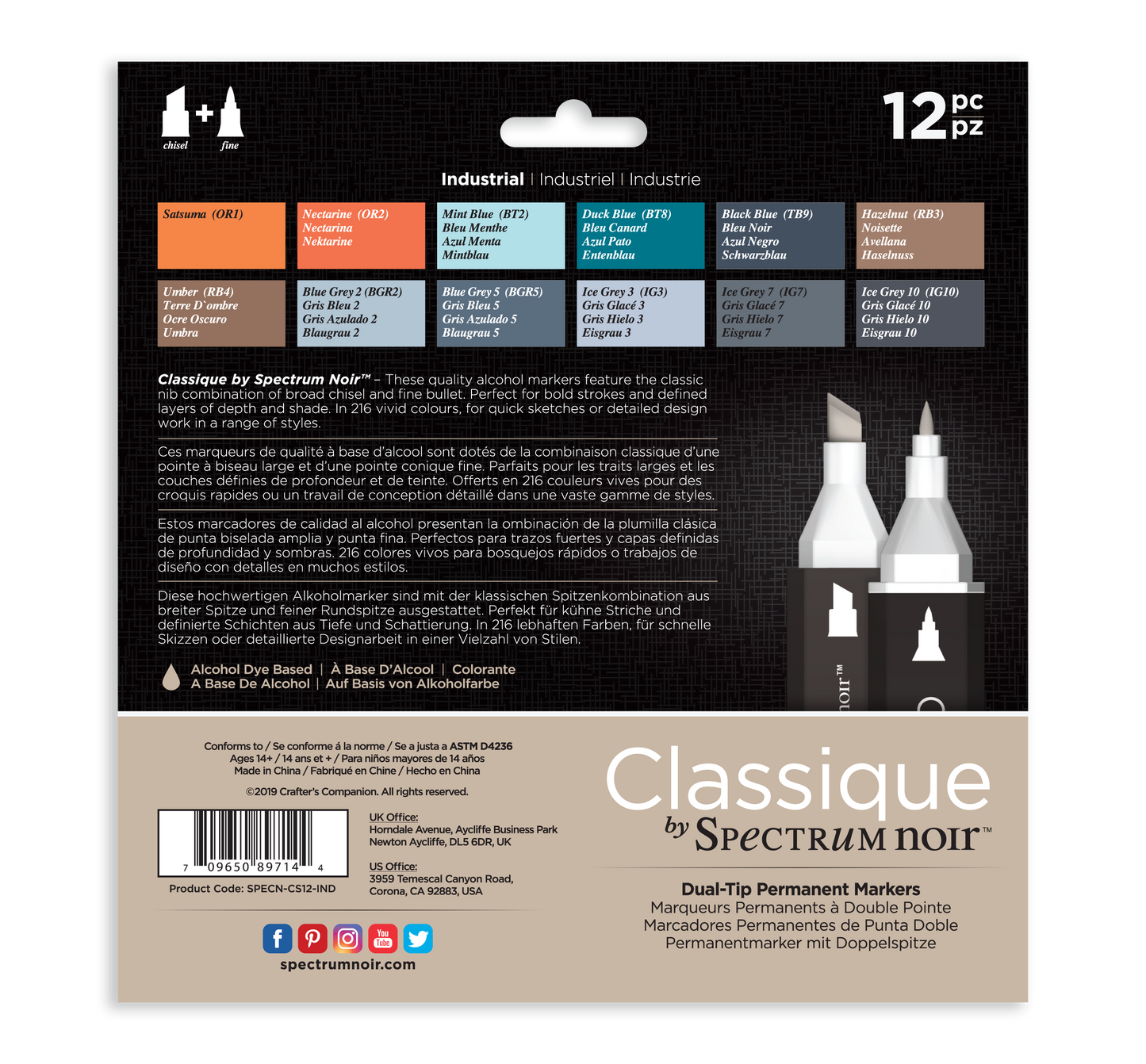 Spectrum Noir Classique (12PC) - Industrial