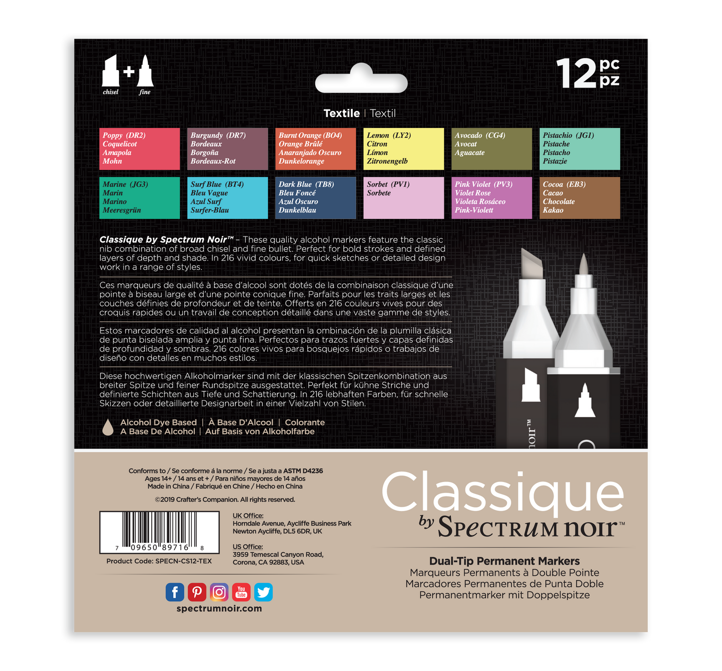 Spectrum Noir Classique (12PC) - Textile
