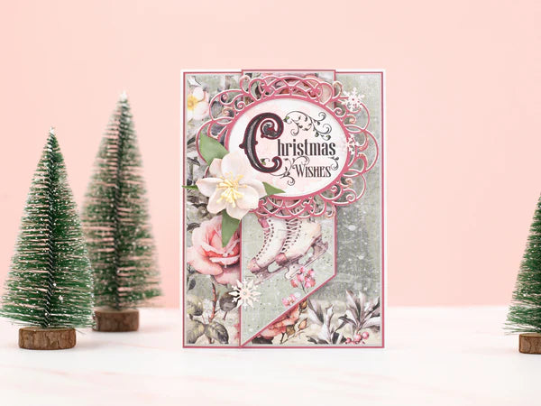 Sara Signature Christmas Rose Clear Acrylic Stamp - Christmas Wishes