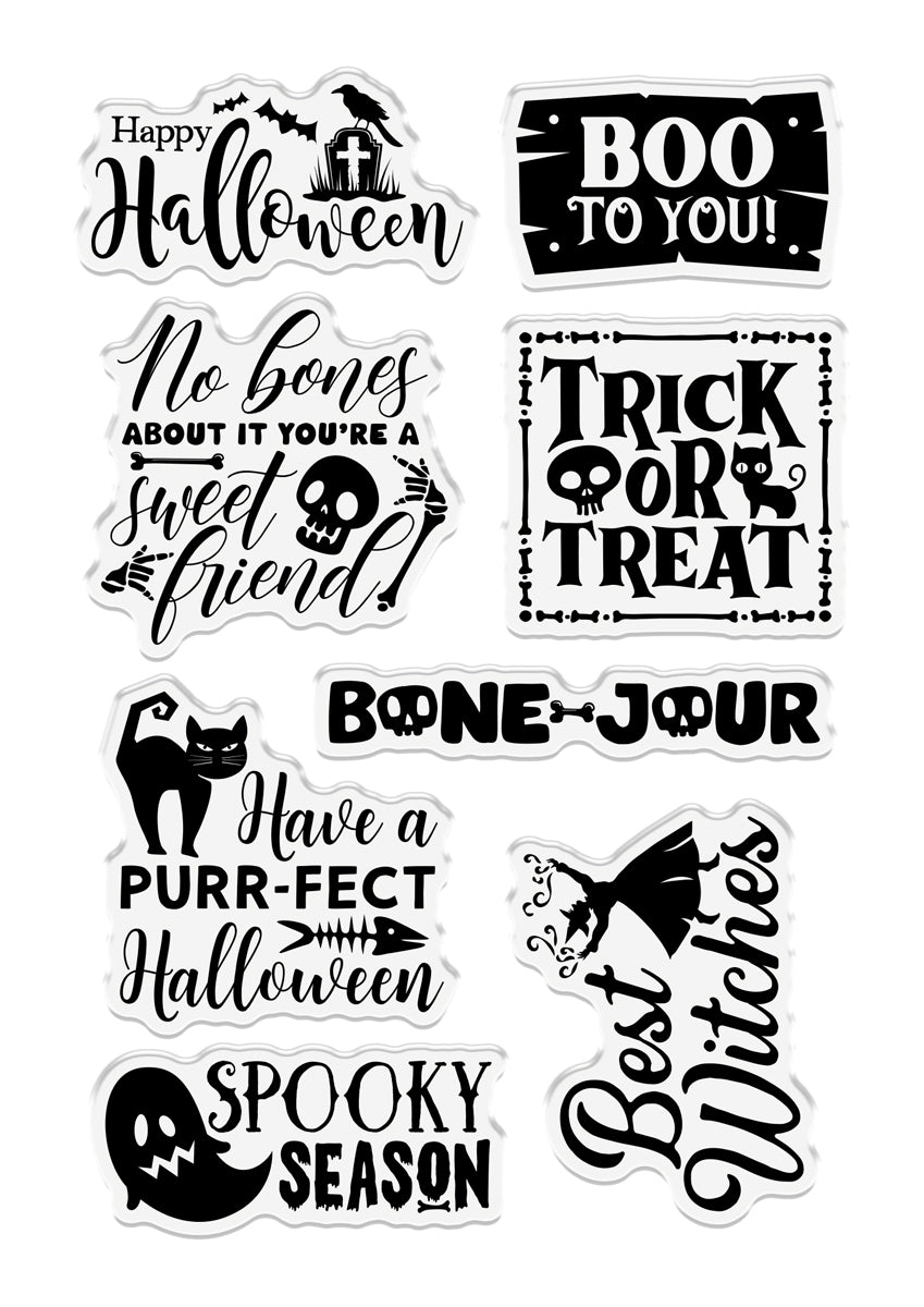 Vintage Halloween Clear Acrylic Stamps - Boo To You