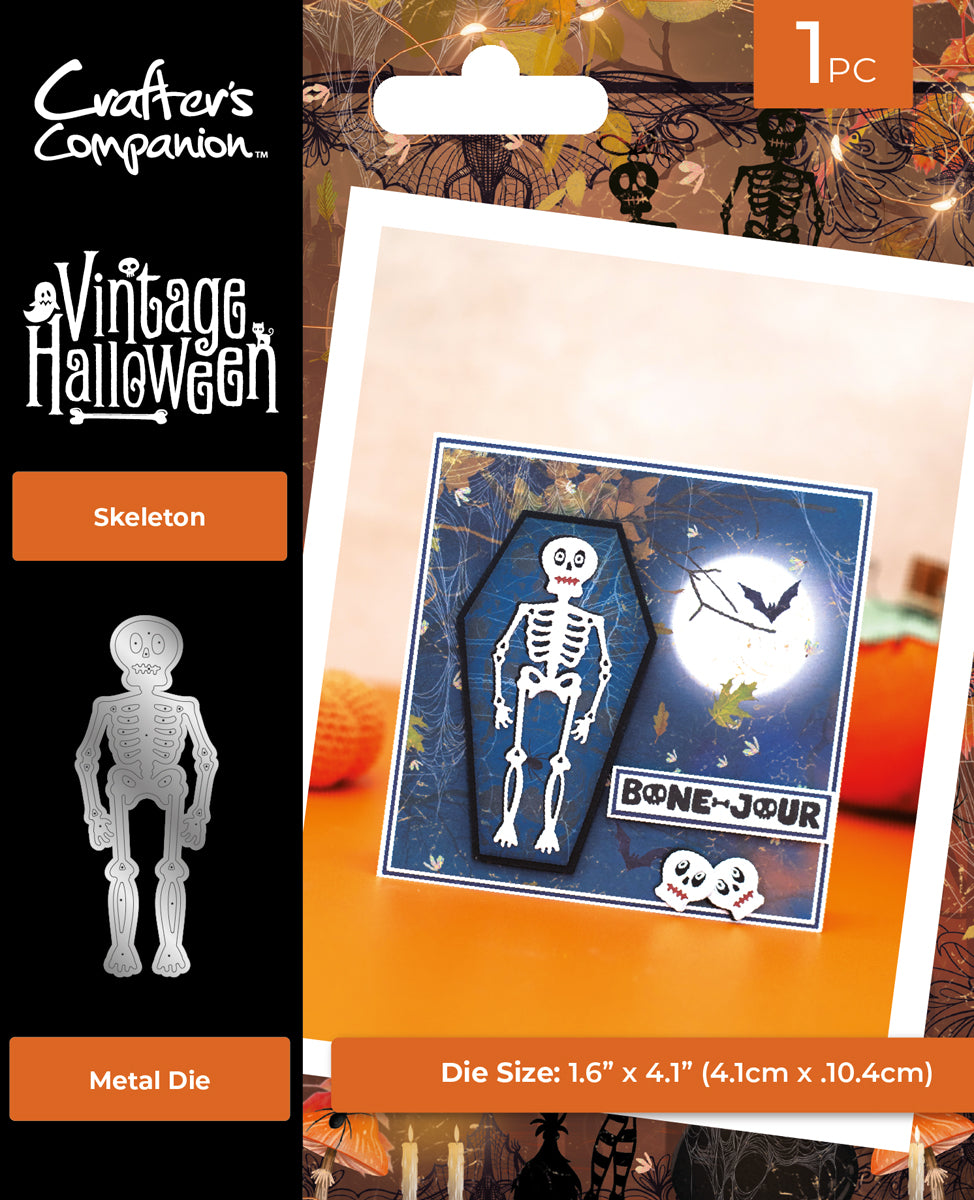 Vintage Halloween Metal Die - Skeleton