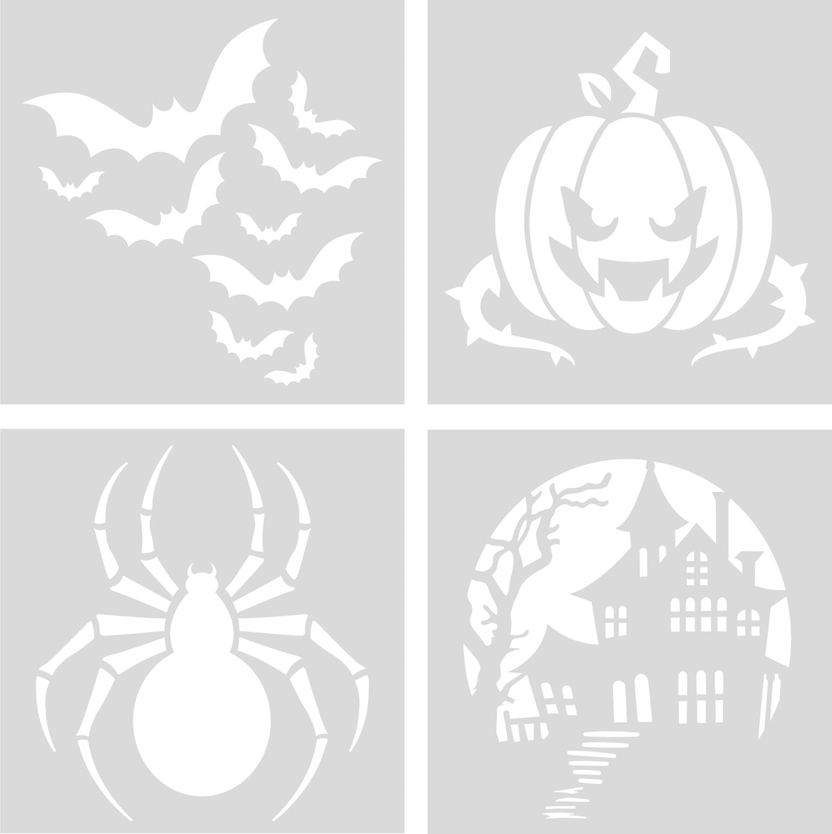 Vintage Halloween 4" x 4" Stencil Set 4 piece - Halloween