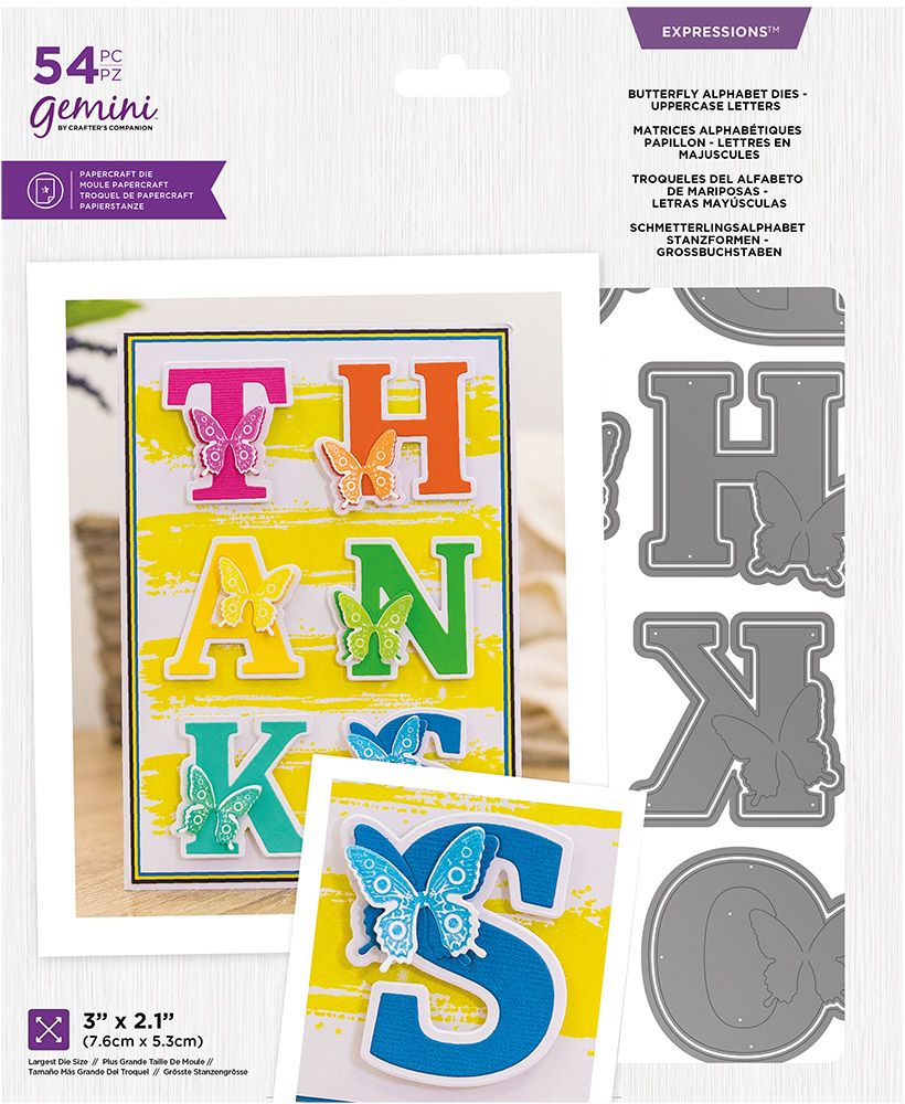 Gemini Expressions Die - Butterfly Alphabet Uppercase Letters