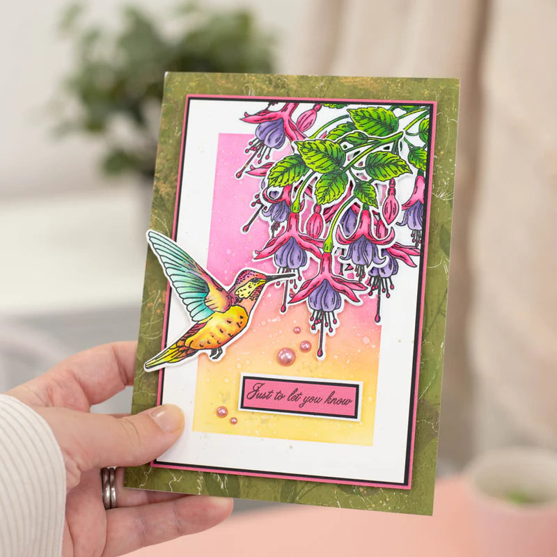 Nature's Garden - Fabulous Fuchsia - Stamp & Die - Majestic Hummingbird