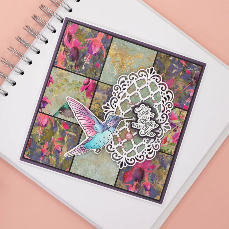 Nature's Garden - Fabulous Fuchsia - Stamp & Die - Majestic Hummingbird