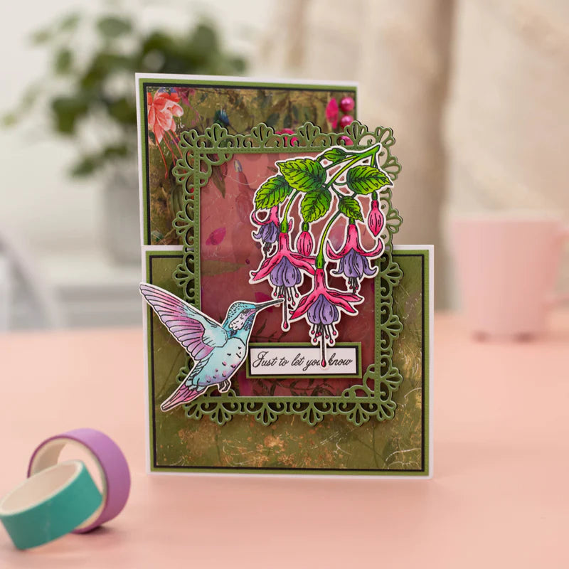 Nature's Garden - Fabulous Fuchsia - Stamp & Die - Majestic Hummingbird