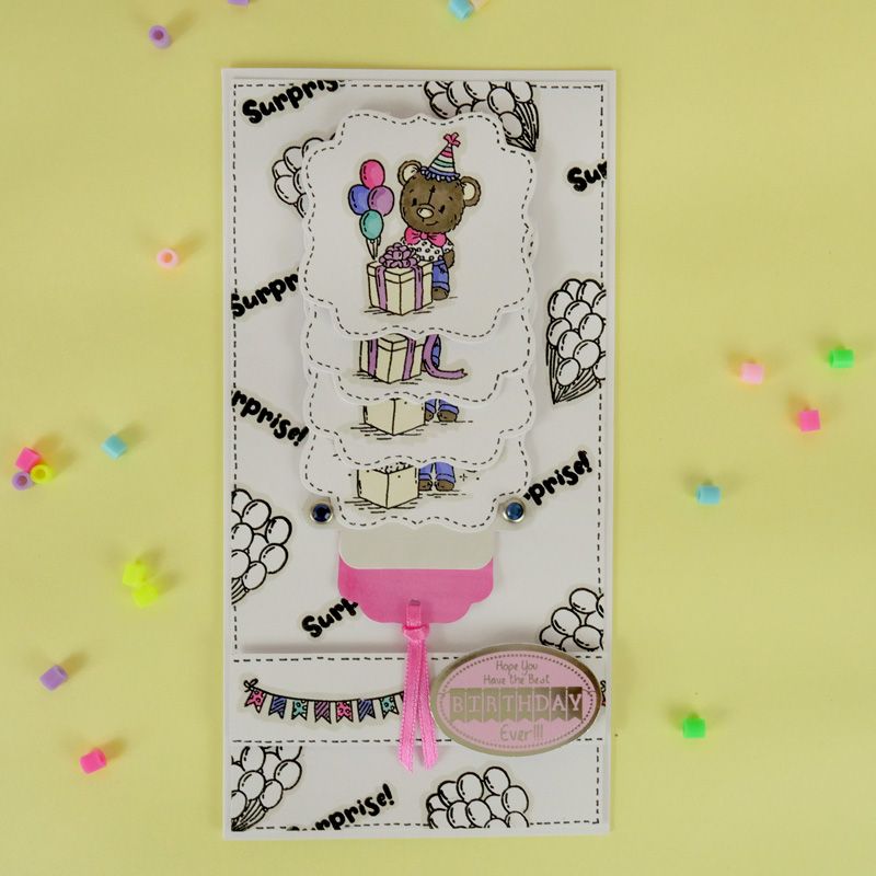 For the Love of Stamps - Teddy Surprise A6 Stamp Set