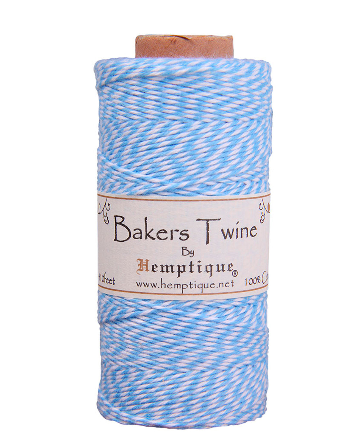 Hemptique Cotton Bakers Twine 2 Ply Spools - Light Blue & White